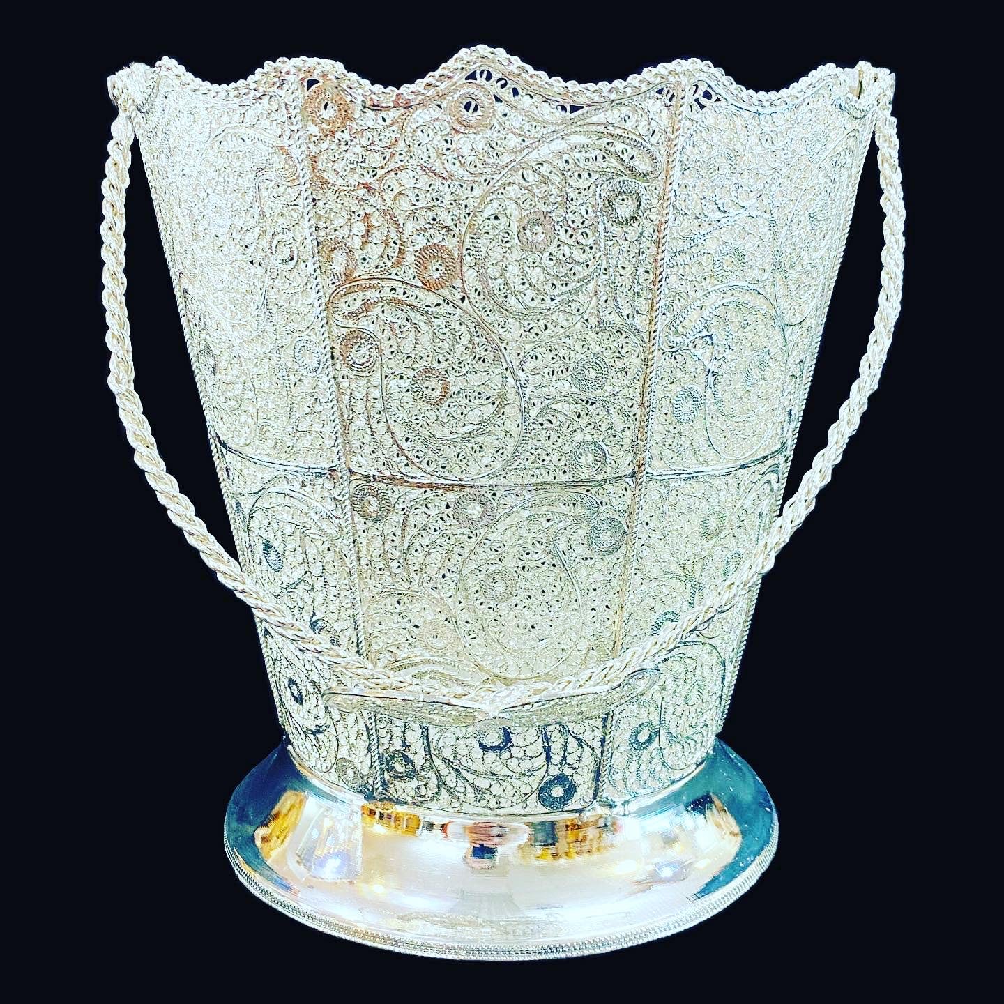 Handmade filigree dishes, cutlery holder,vases,tissue box, napkin holder & bucket