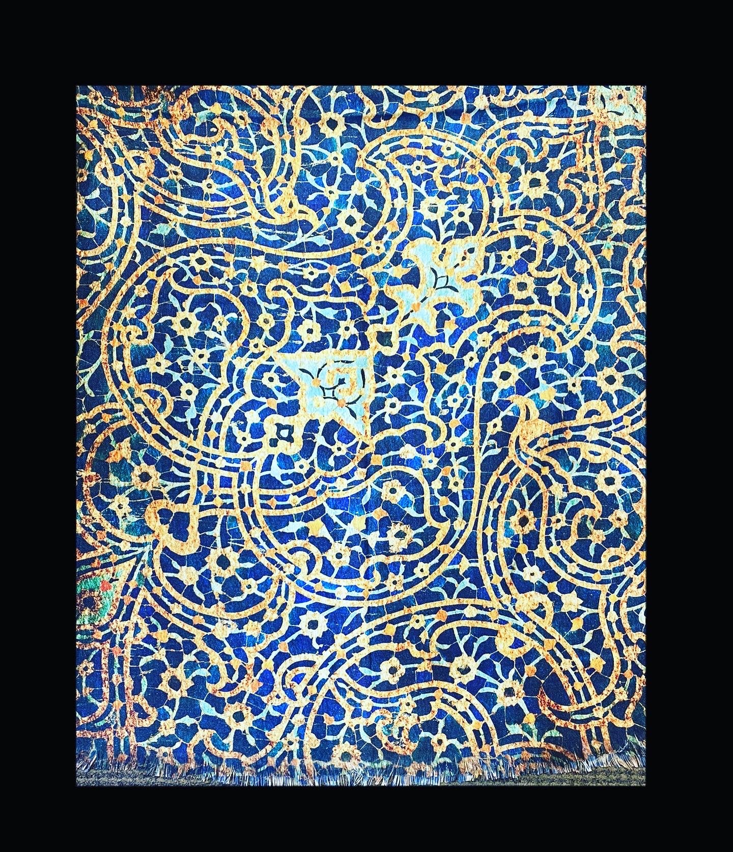 Persian Tile Style & Farsi Calligraphy Scarves