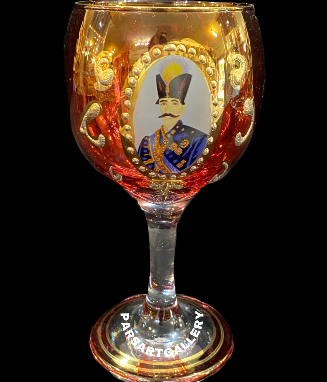 Set of Shah Abbasi Glasses, Tray & Bottle