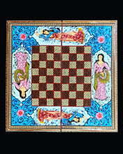 Load image into Gallery viewer, Handmade Inlaid Khatam Kari Backgammon, Chess &amp; Checkers Board
