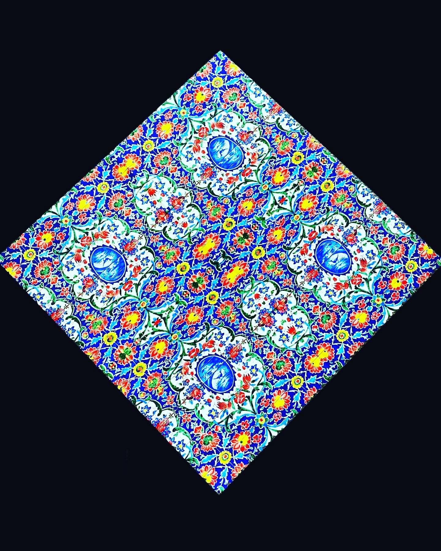 Farsi Calligraphy & Tile Design Persian Square Tablecloths
