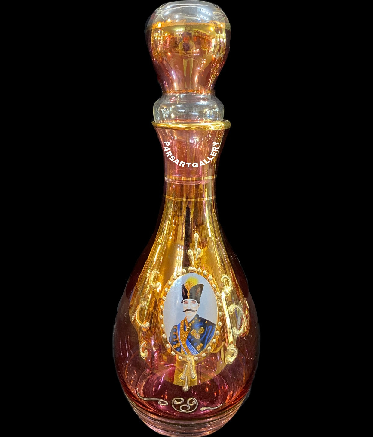 Set of Shah Abbasi Glasses, Tray & Bottle