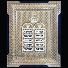 Load image into Gallery viewer, Handmade Inlaid &amp; Hand Painted On Leather Ten Commandments
