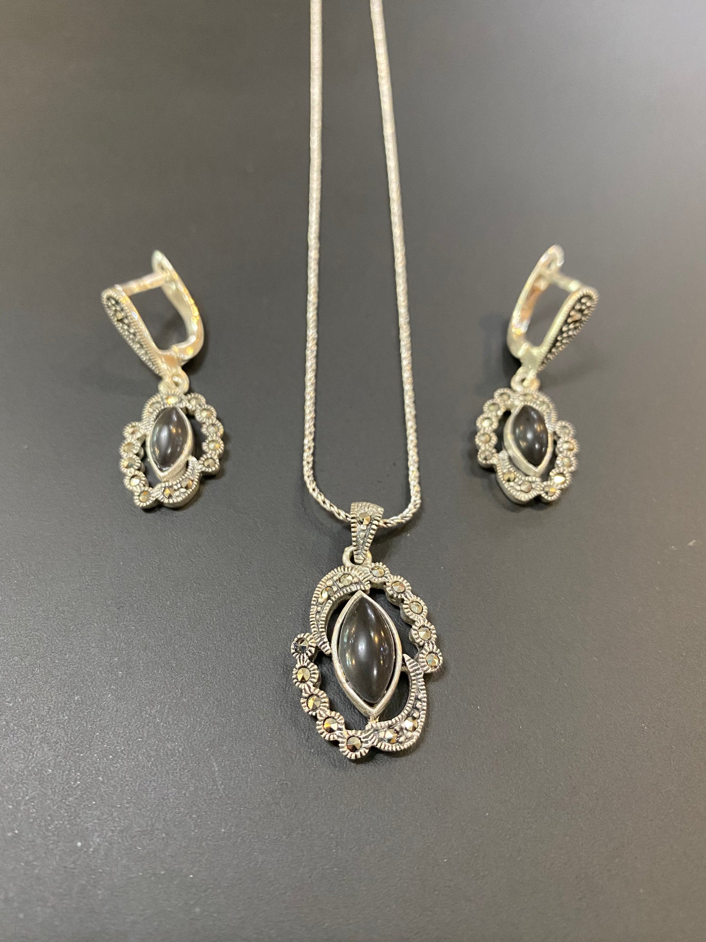 925 Sterling Silver Black Agate/Onyx sets