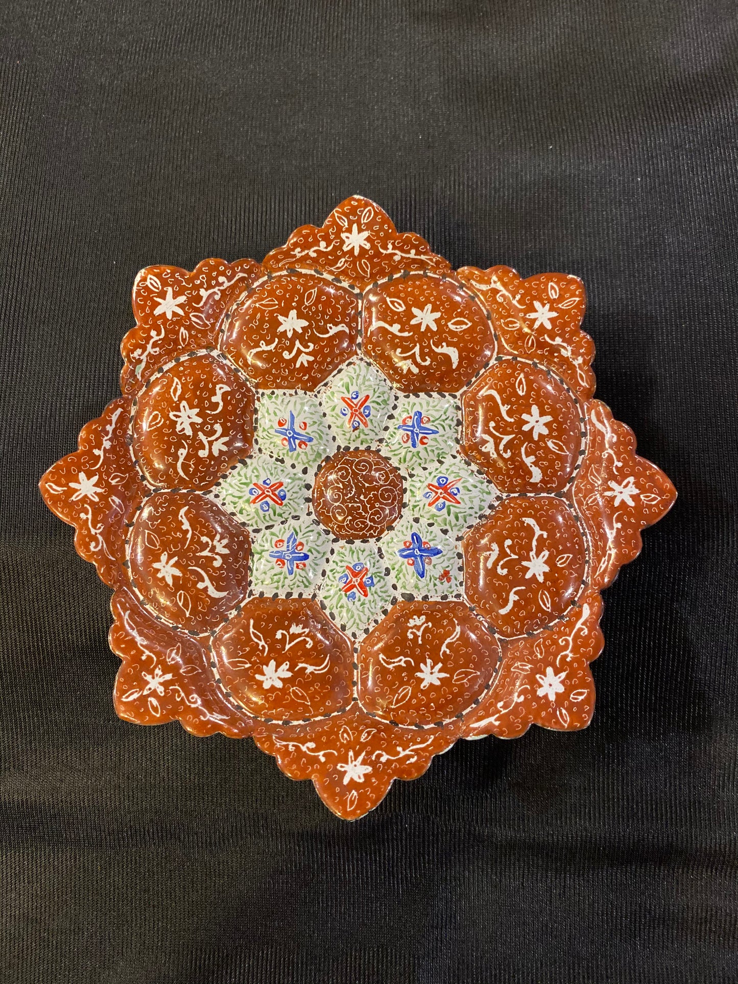 Hand Painted Enamel on Copper Mina kari Plates Wall Hanging Wall Art