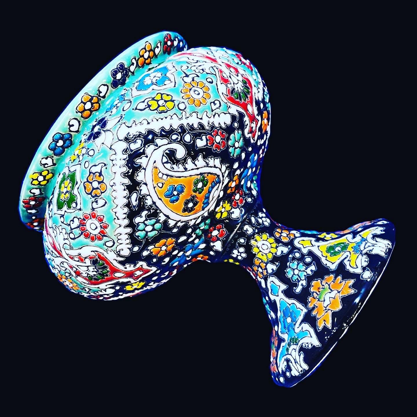 Hand Painted Enamel On Clay Mina Kari Candy Bowl