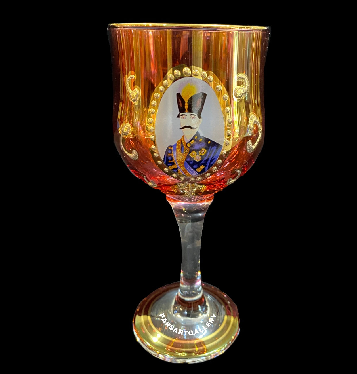 Set of Shah Abbasi Glasses, Tray & Bottle