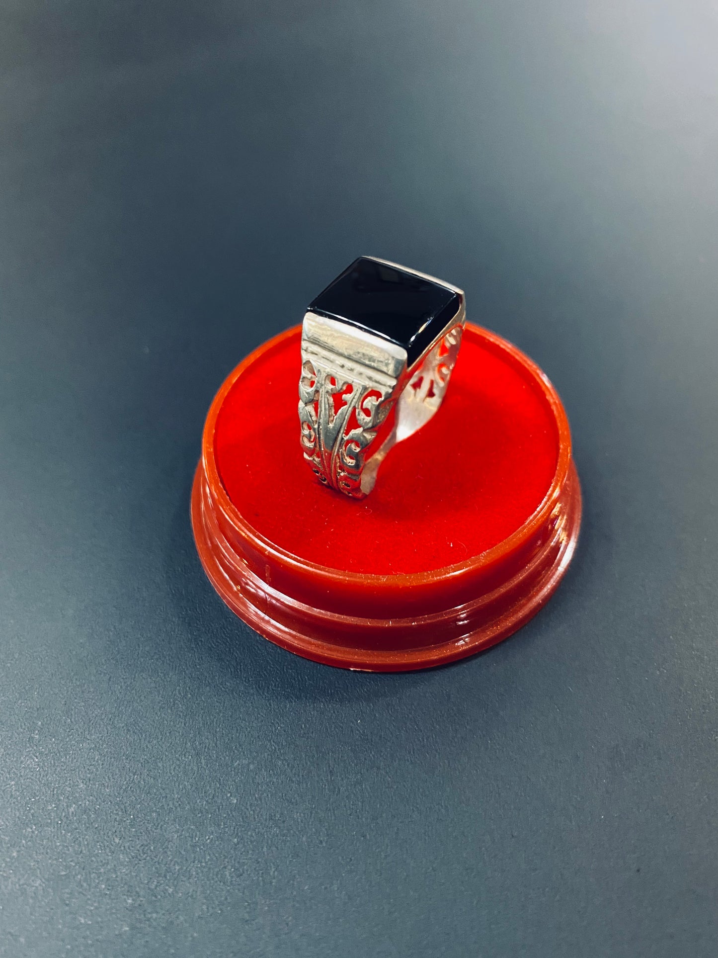 925 Sterling Silver Black Agate Rings