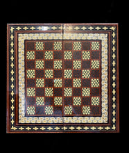 Load image into Gallery viewer, Handmade Inlaid Khatam Kari Backgammon, Chess &amp; Checkers Board
