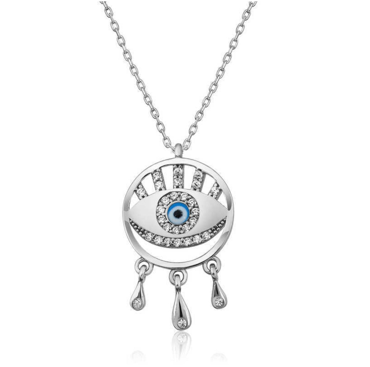 925 Sterling Silver Evil Eye Necklace