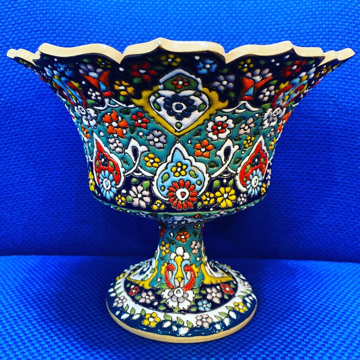 Hand painted Enamel On Clay Mina Kari Dishes