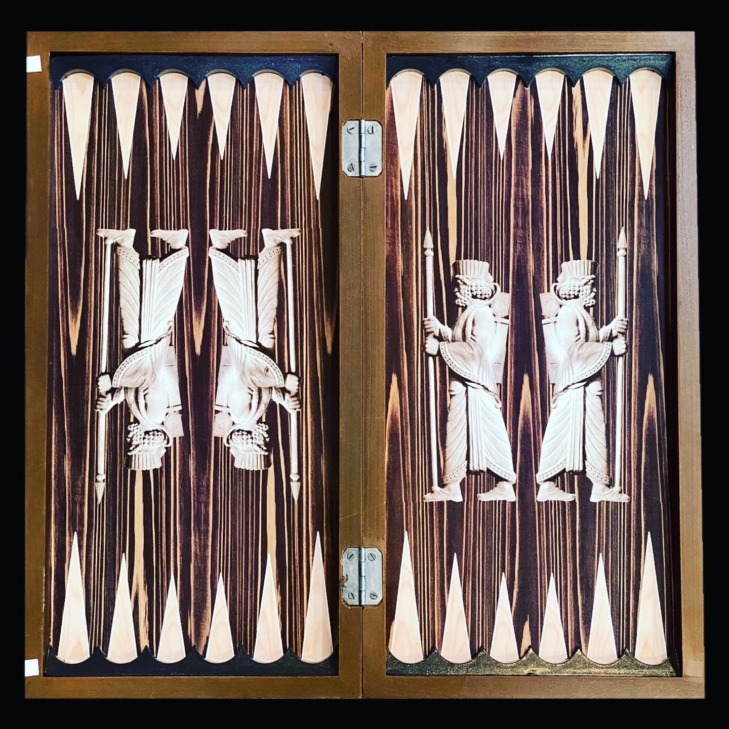 Handmade wooden backgammon,chess & checkers