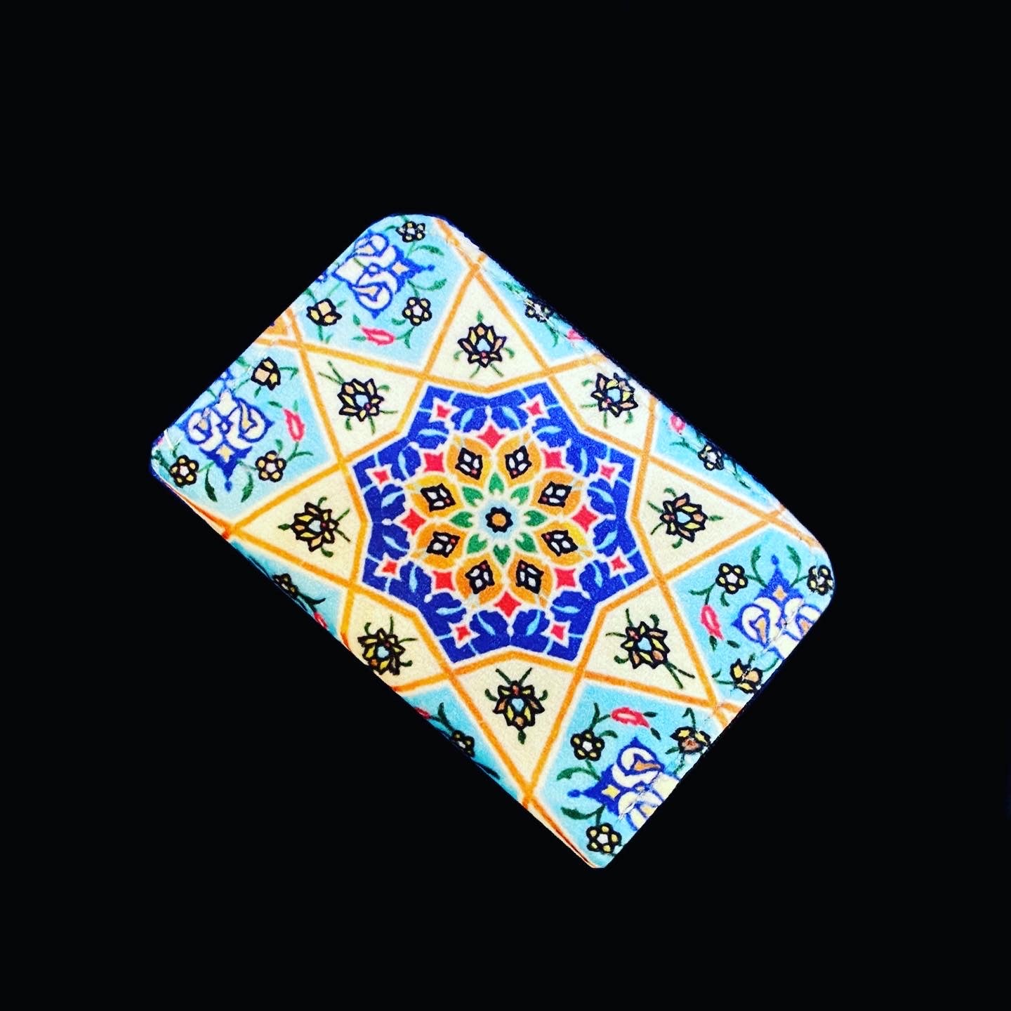 Farsi Calligraphy & Tile Style Persian Credit Card Holder