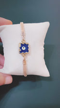 Load and play video in Gallery viewer, Rose Gold Evil Eye Bracelet
