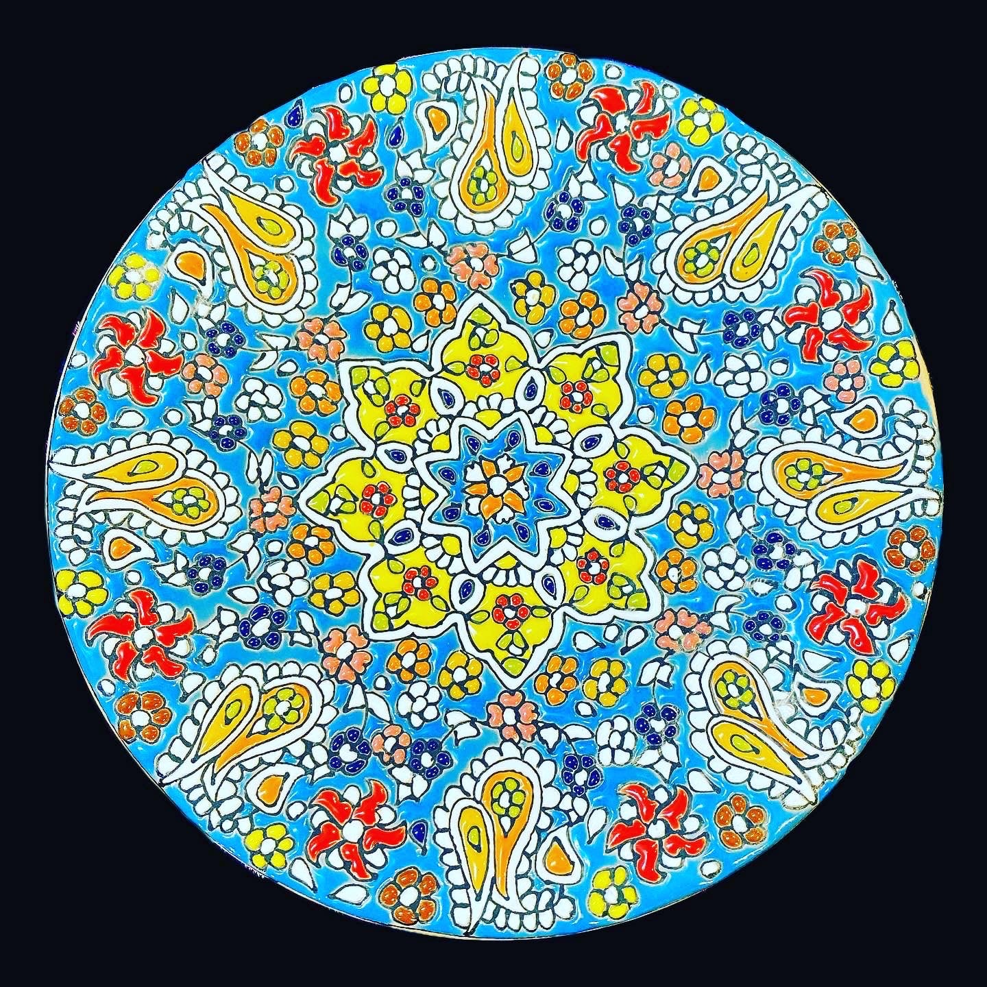 Hand Painted Enamel on Clay Plates Minakari Wall Hanging Wall Art