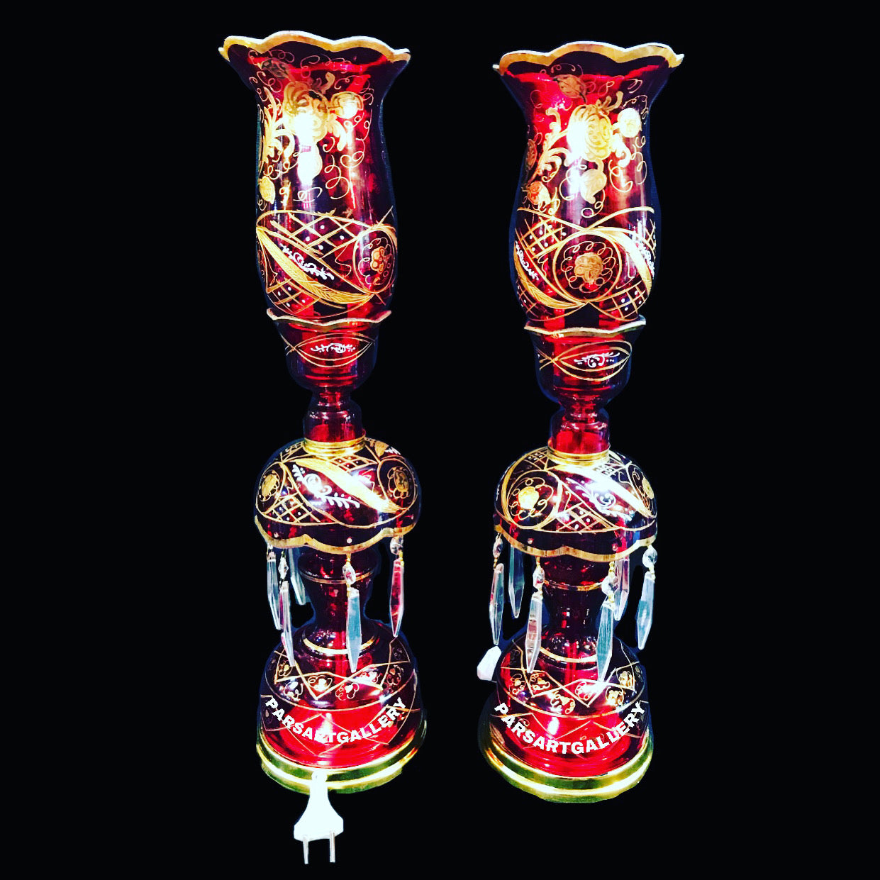Hand Painted & Gold Plated Laleh Candle Holders Or Lights