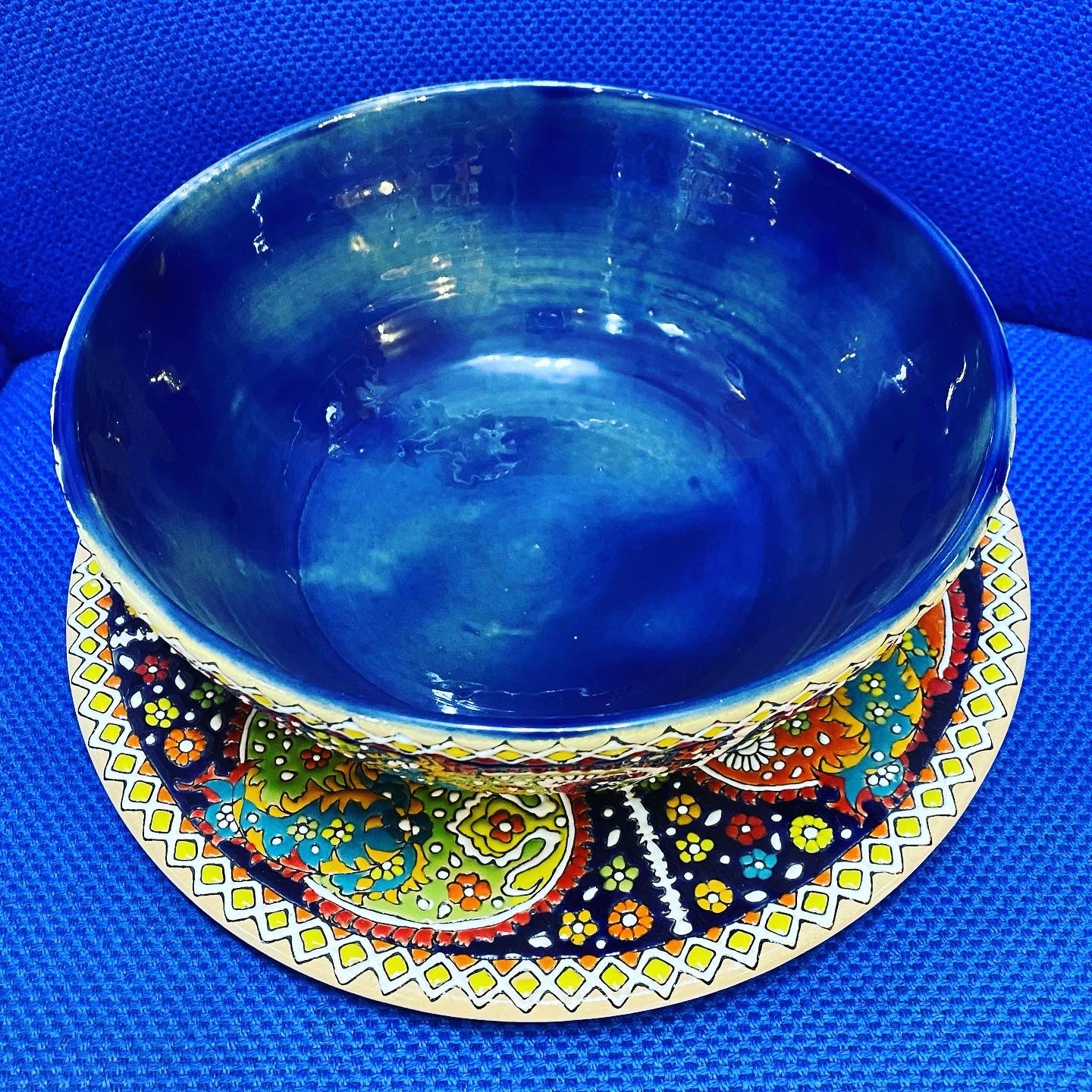 Hand painted Enamel On Clay Mina Kari Dishes