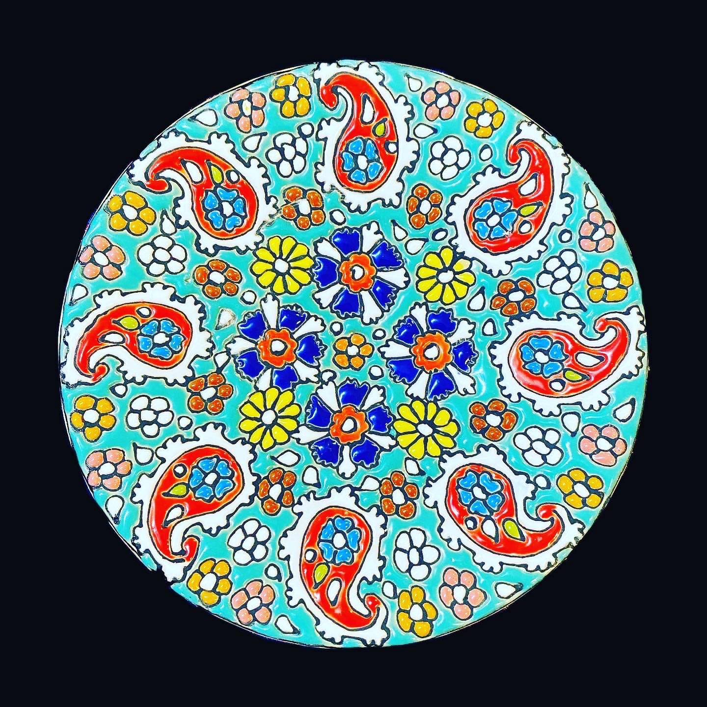 Hand Painted Enamel on Clay Plates Minakari Wall Hanging Wall Art