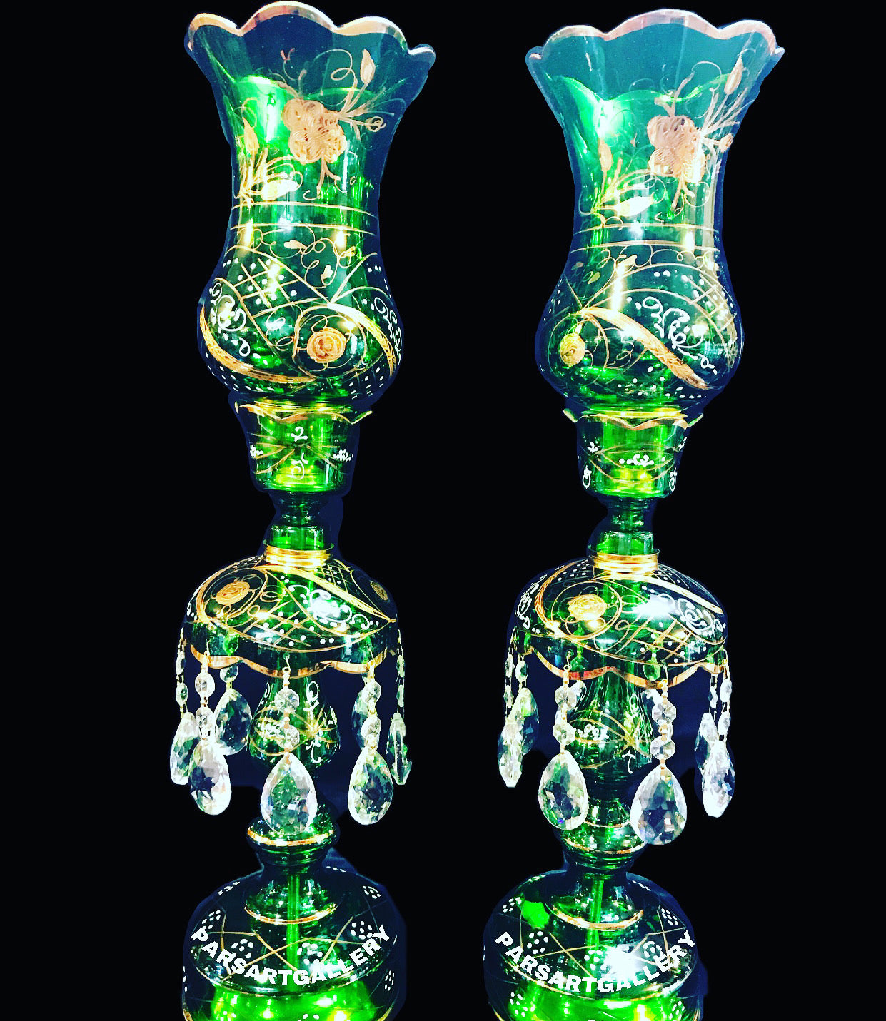 Hand Painted & Gold Plated Laleh Candle Holders Or Lights