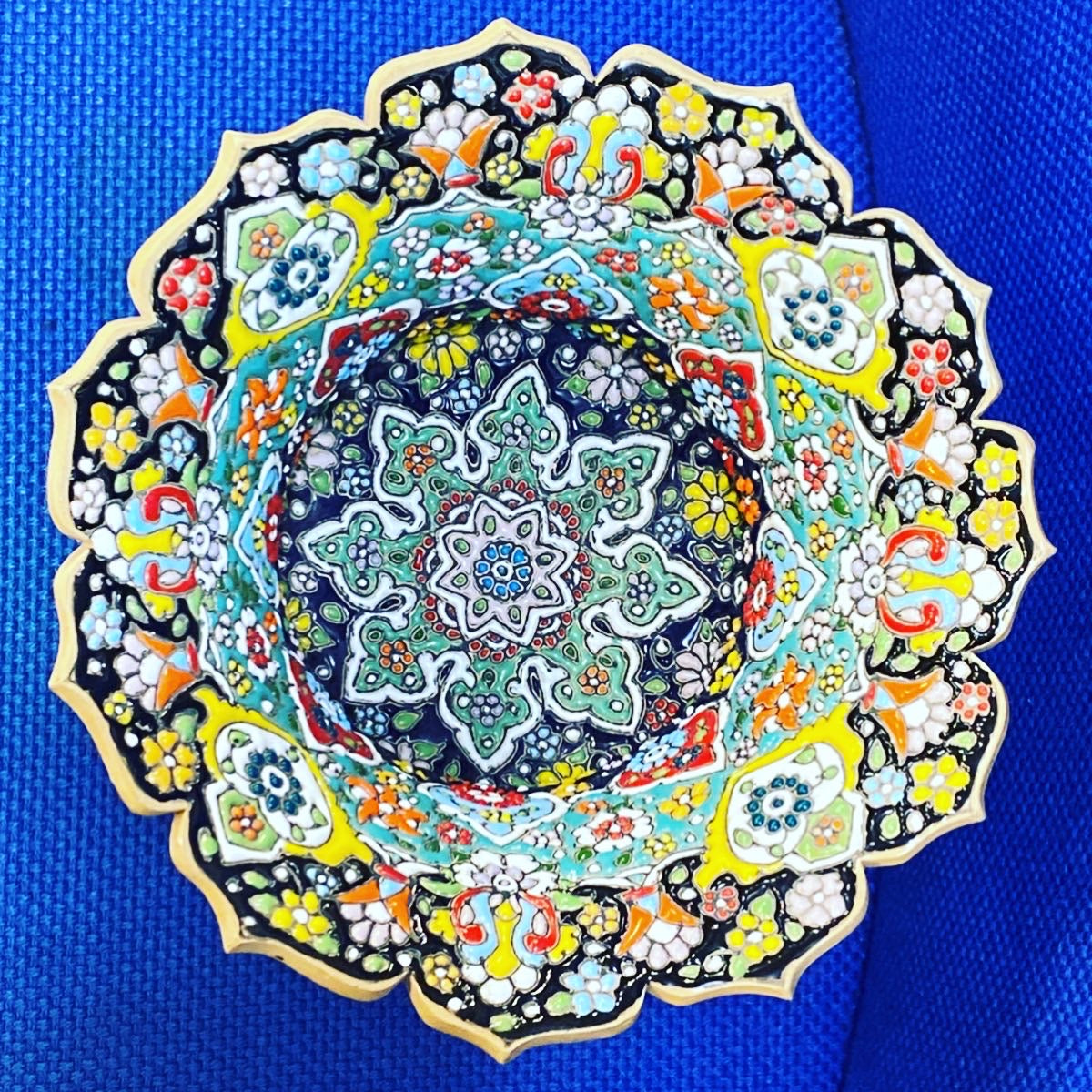 Hand painted Enamel On Clay Mina Kari Dishes