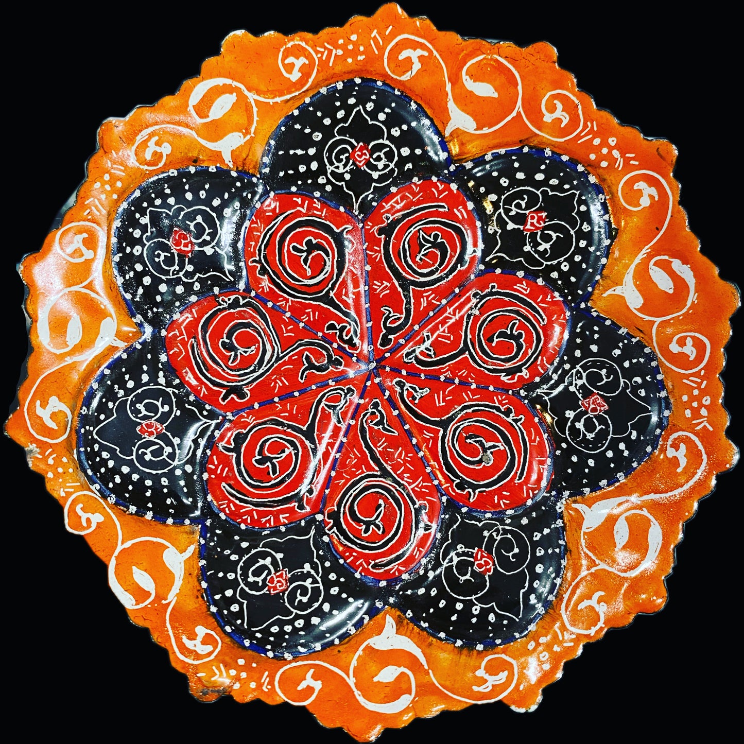 Hand Painted Enamel on Copper Mina kari Plates Wall Hanging Wall Art