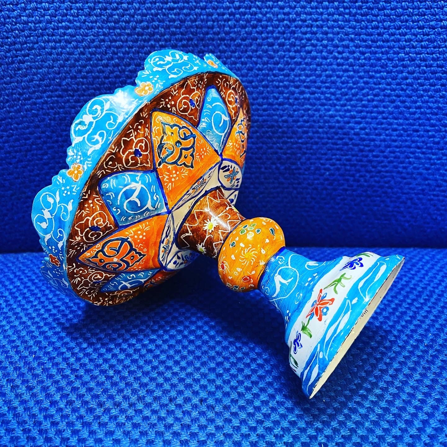 Hand Painted Enamel On Copper Mina Kari Bowl