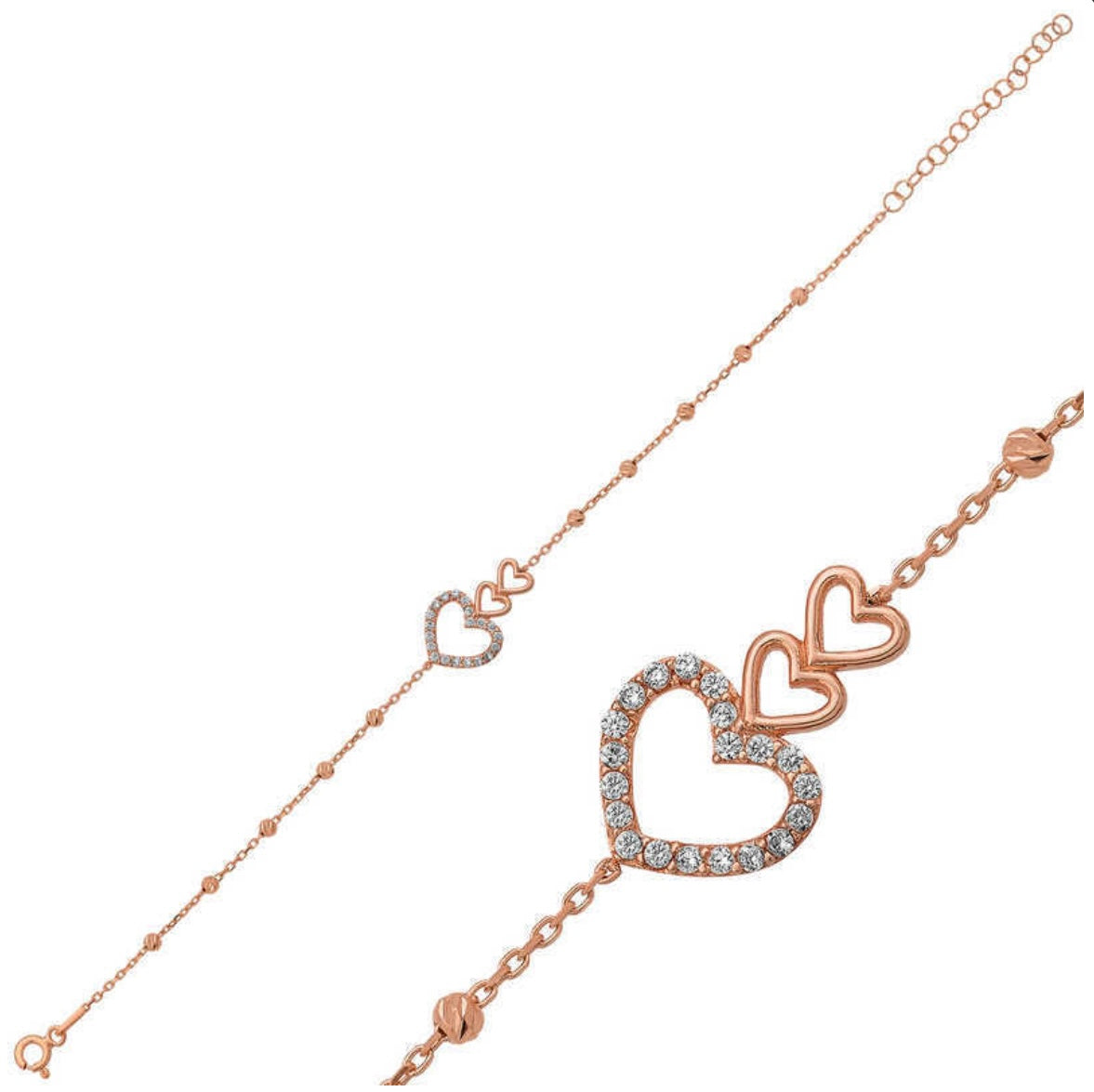 925 Sterling Silver Heart Necklaces & Bracelets