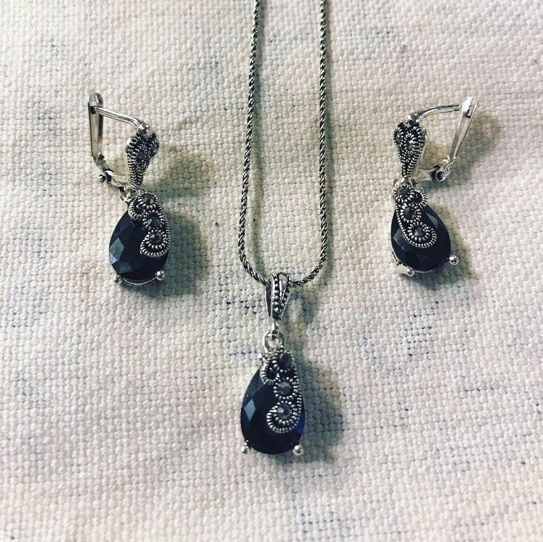 925 Sterling Silver Black Agate/Onyx sets