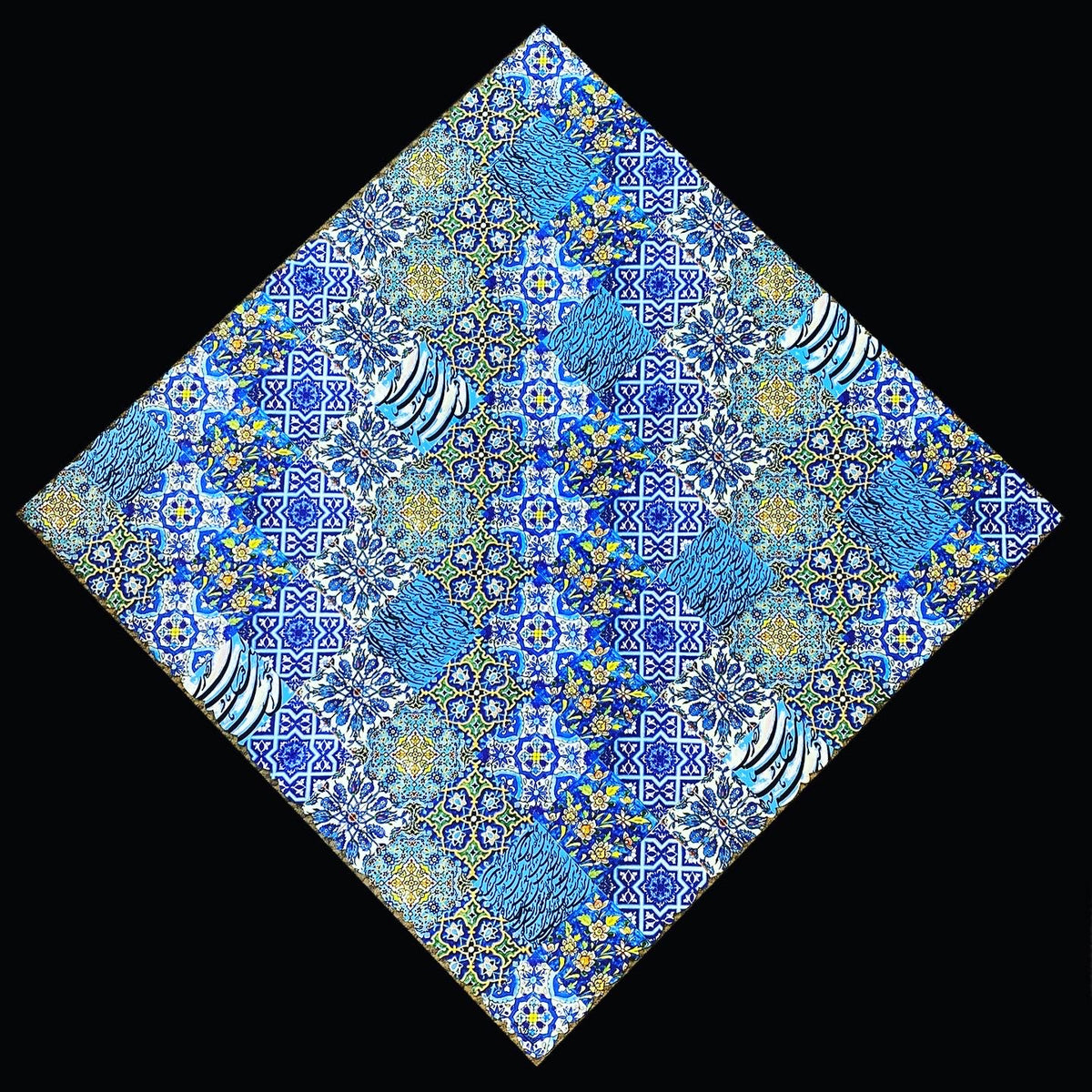 Farsi Calligraphy & Tile Design Persian Square Tablecloths – Pars Art ...