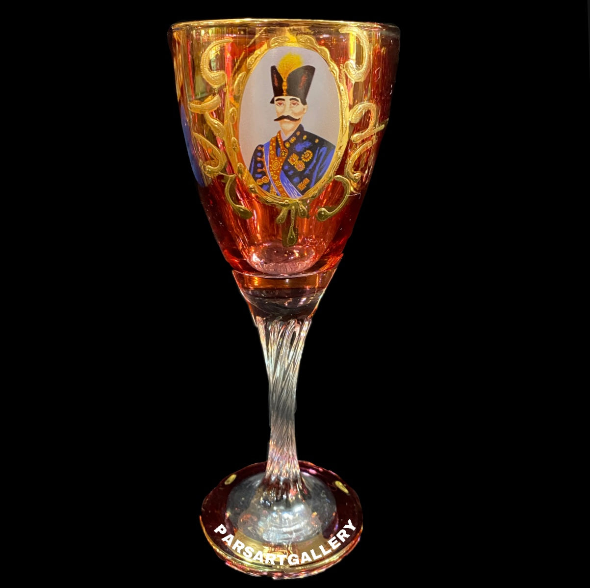 Set of Shah Abbasi Glasses, Tray & Bottle