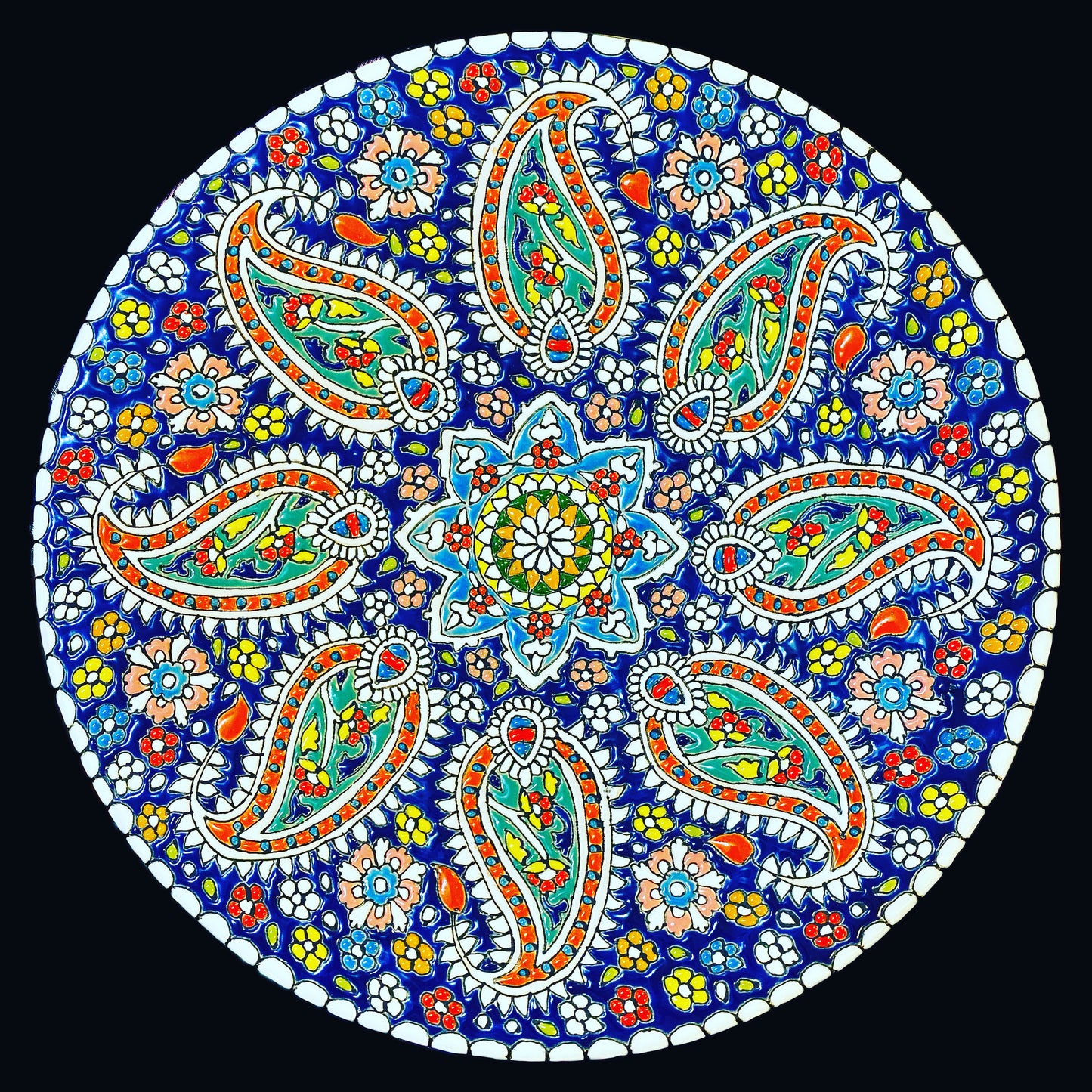 Hand Painted Enamel on Clay Plates Minakari Wall Hanging Wall Art