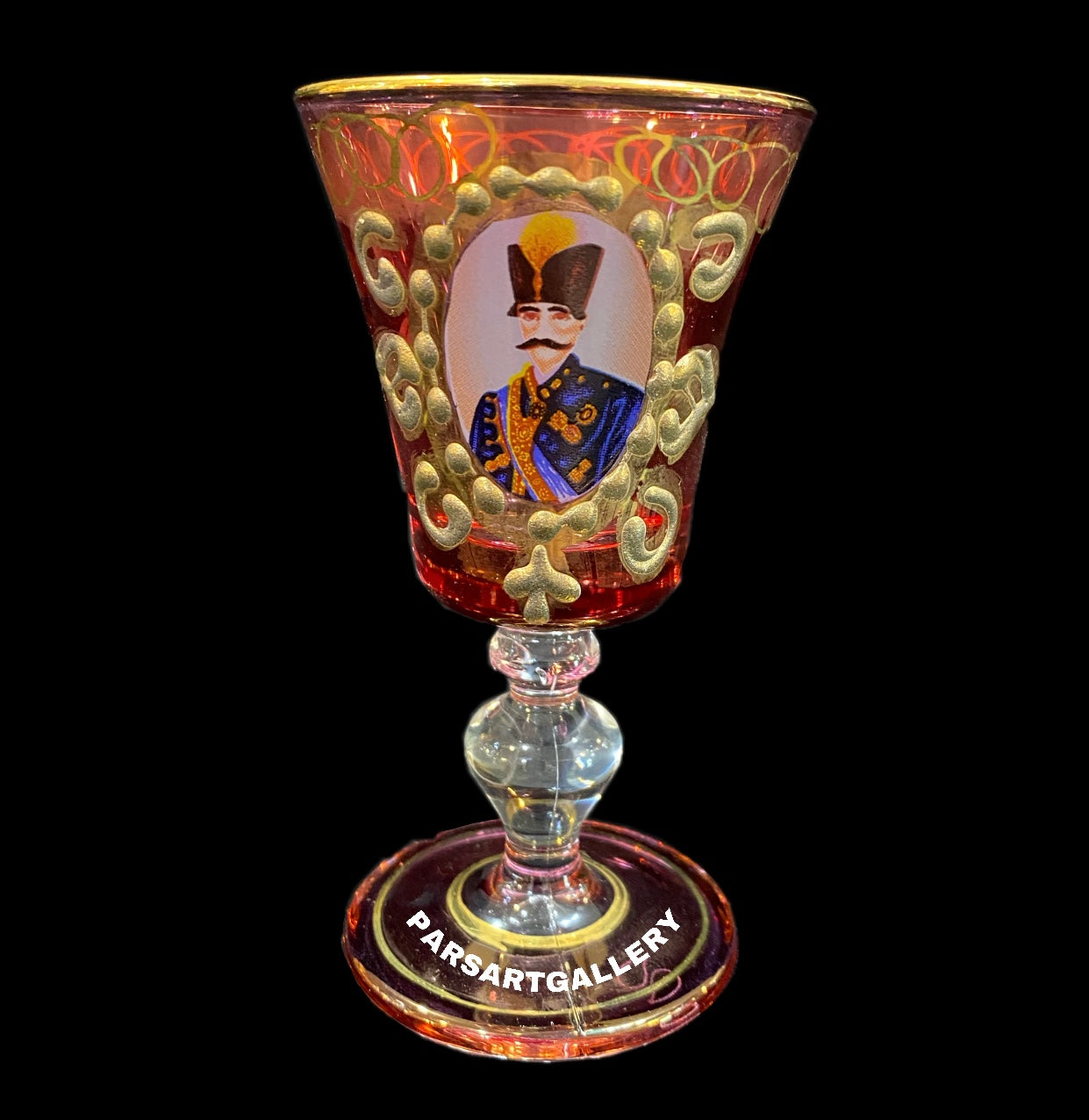 Set of Shah Abbasi Glasses, Tray & Bottle