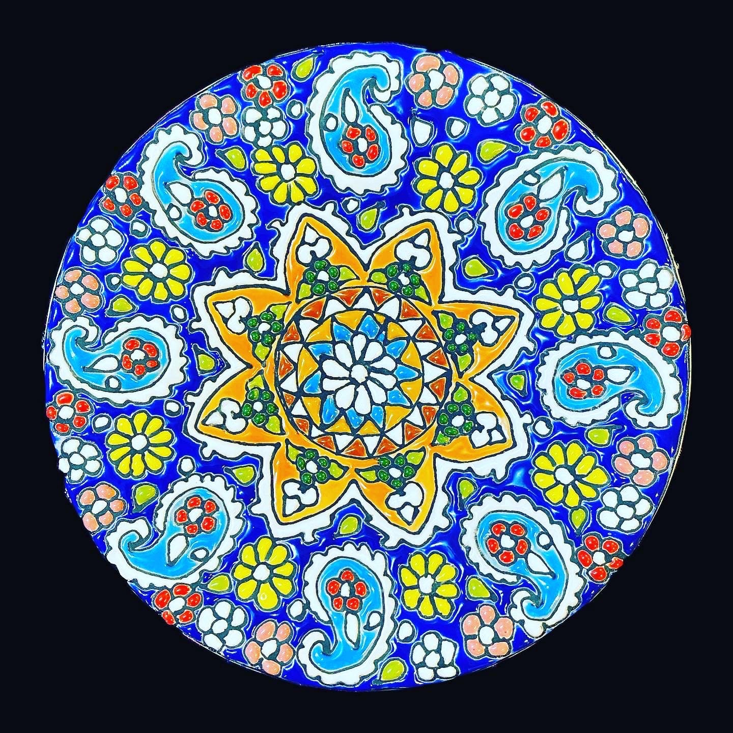 Hand Painted Enamel on Clay Plates Minakari Wall Hanging Wall Art