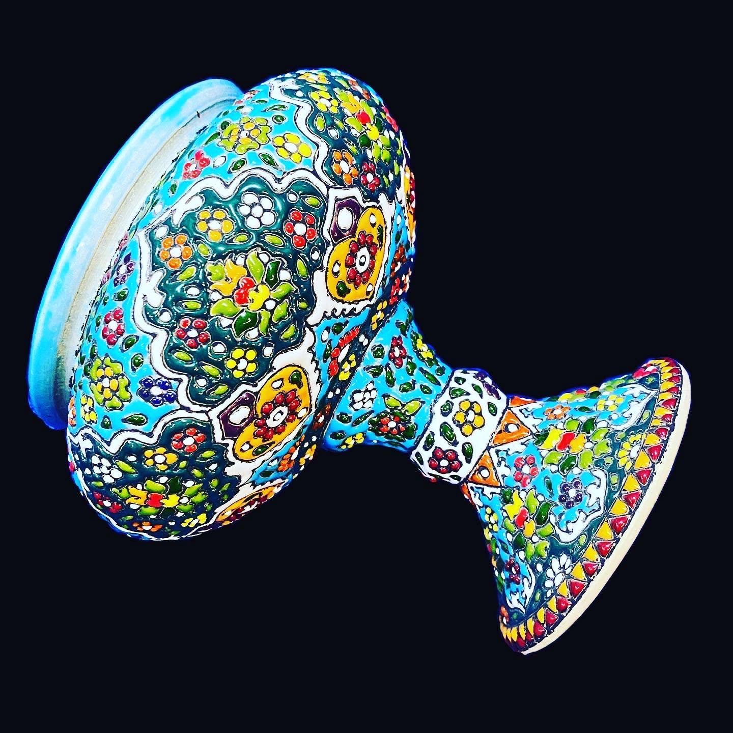 Hand Painted Enamel On Clay Mina Kari Candy Bowl