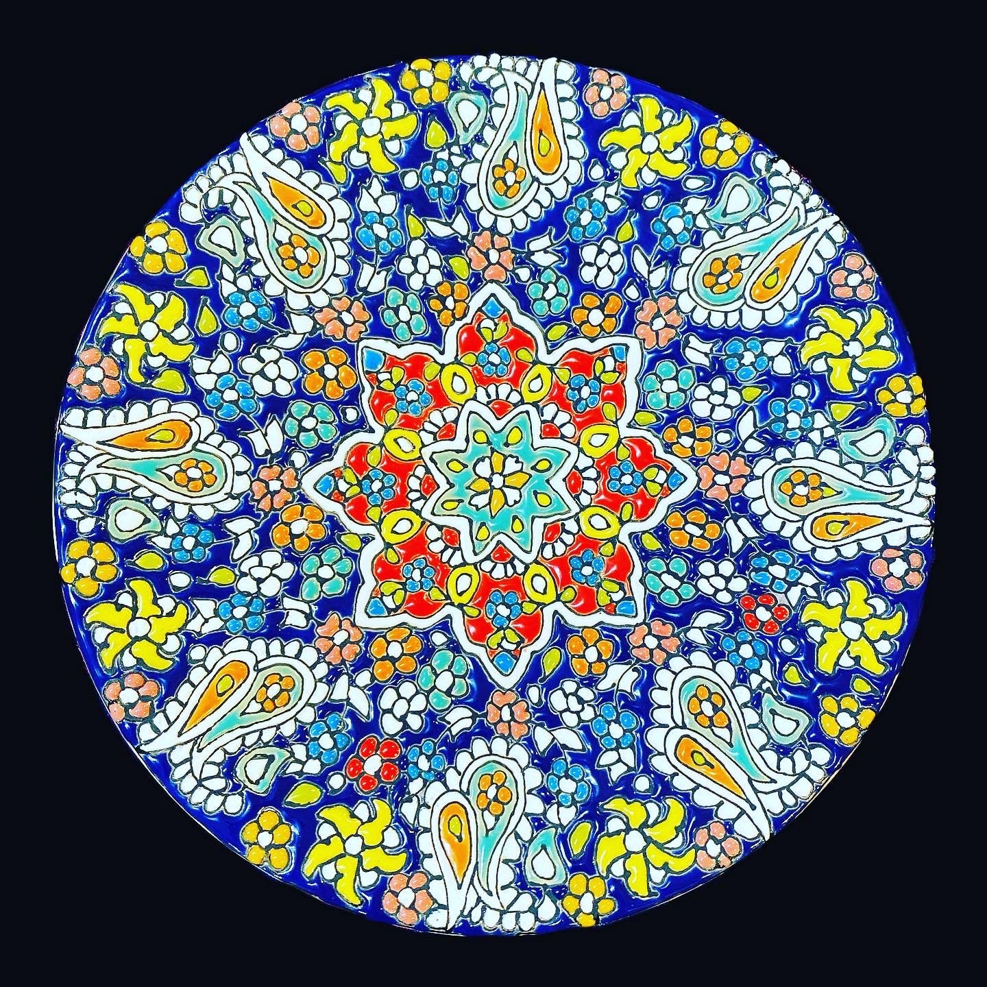 Hand Painted Enamel on Clay Plates Minakari Wall Hanging Wall Art
