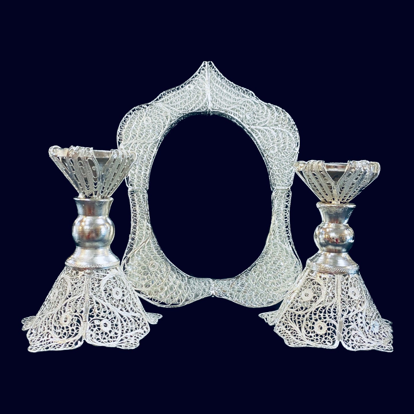 Handmade Filigree Mirror & Candle Holders