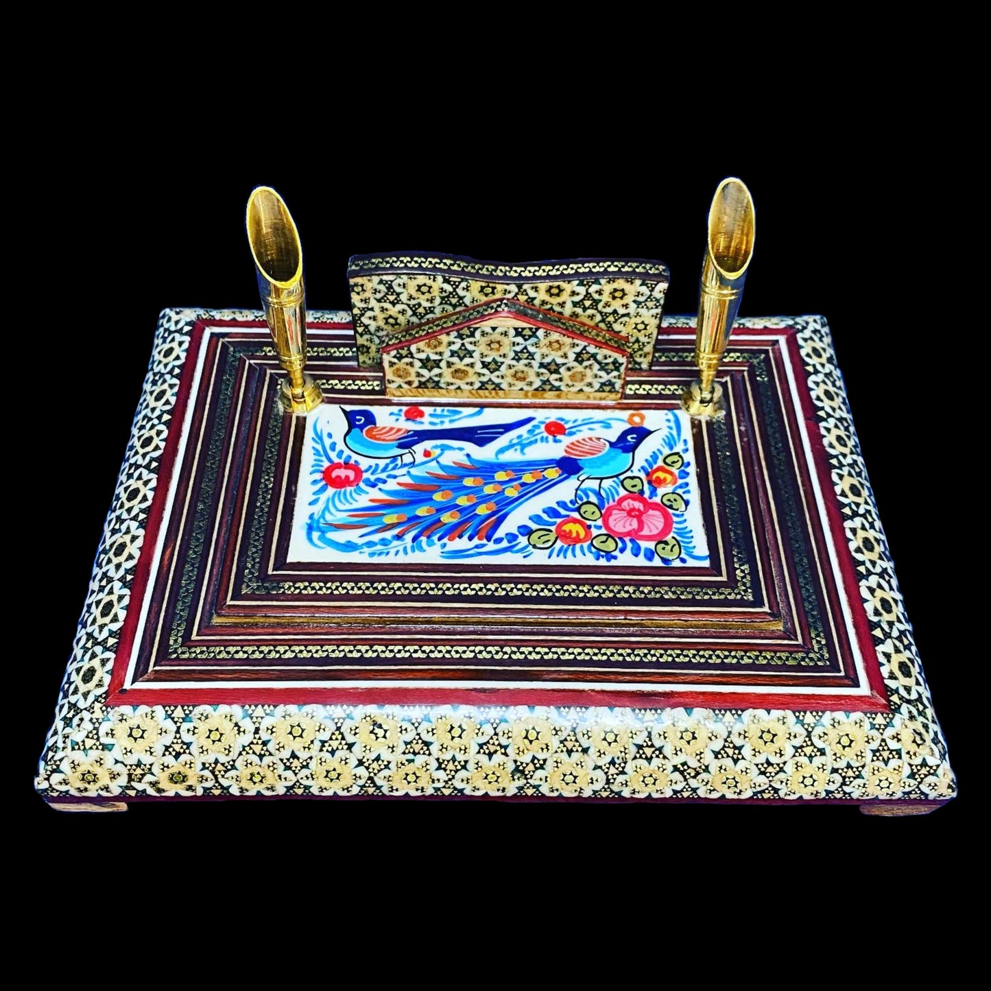 Handmade Inlaid Pen, Envelope or Business Card Holder