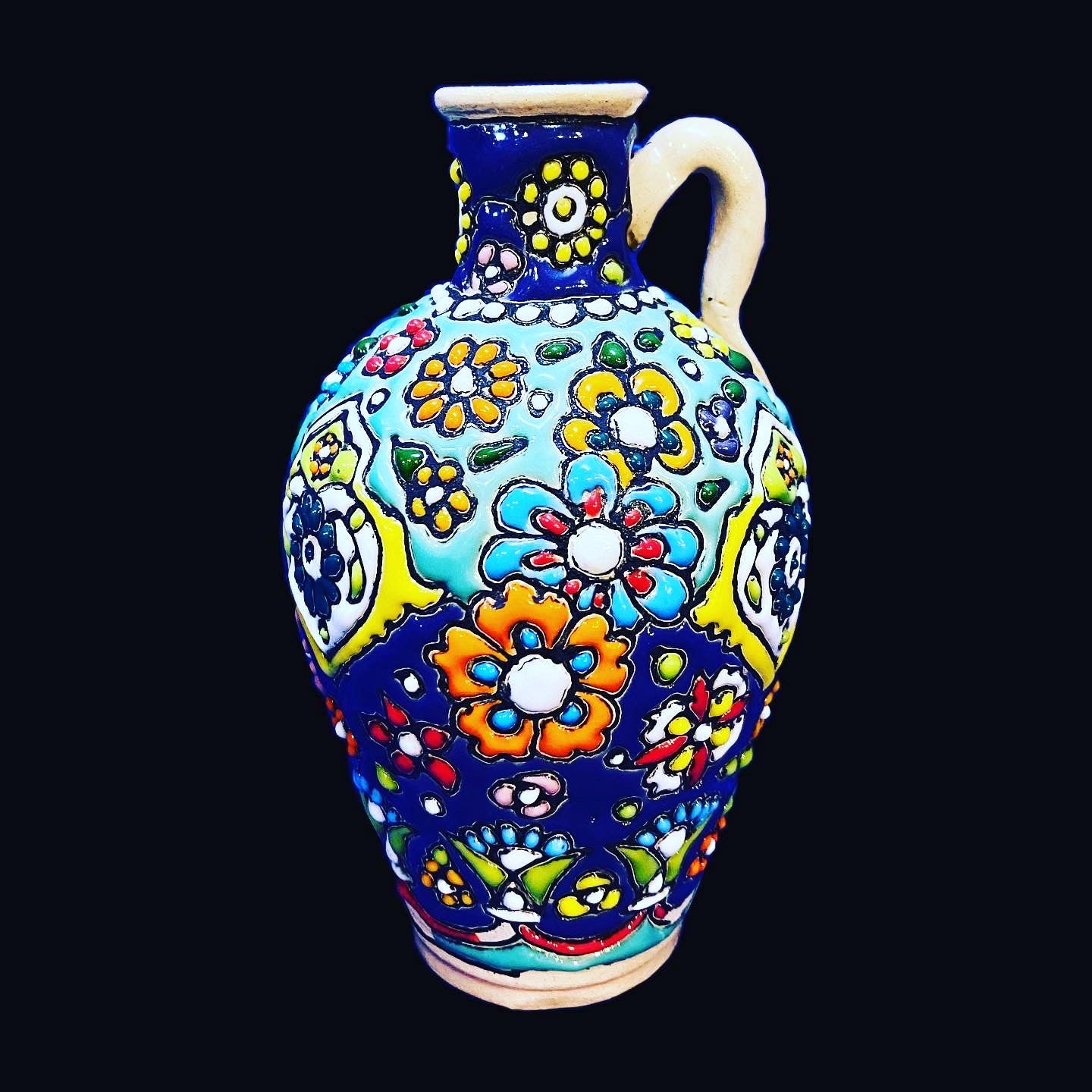 Hand Painted Enamel On Clay Minakari Vases