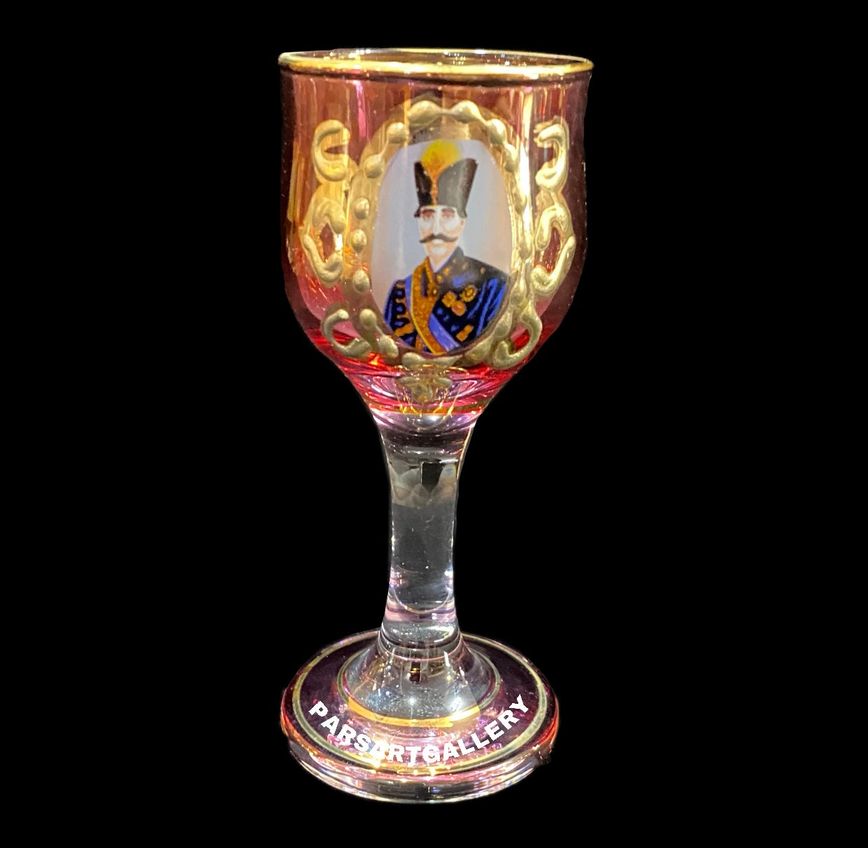 Set of Shah Abbasi Glasses, Tray & Bottle