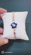 Load and play video in Gallery viewer, Rose Gold Evil Eye Bracelet
